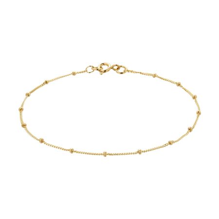 9ct Yellow Gold Beaded Chain Bracelet