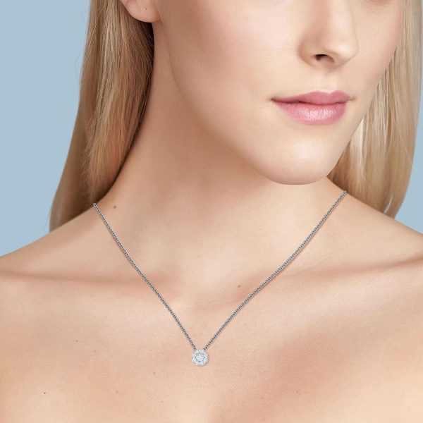 Snowflake 0.46cttw Diamond Cluster Necklace - 图片 2