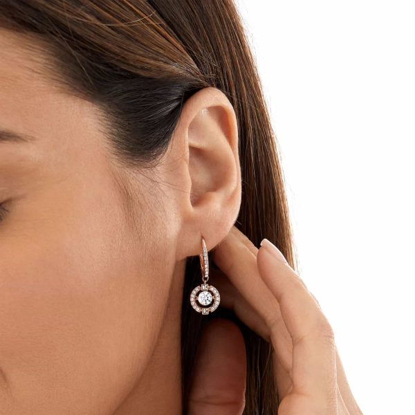 Sparkling Dance Rose Gold Plated Drop Earrings - 图片 2