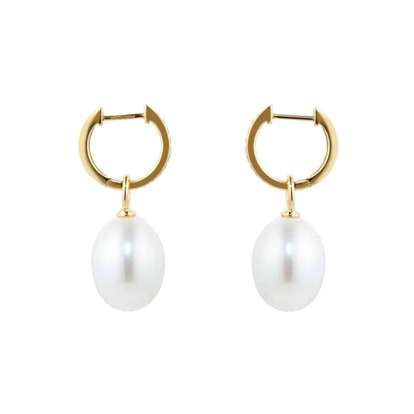Kiki Classics 18ct Yellow Gold, Pearl Drops With 0.13cttw Diamond Hoop - 图片 4