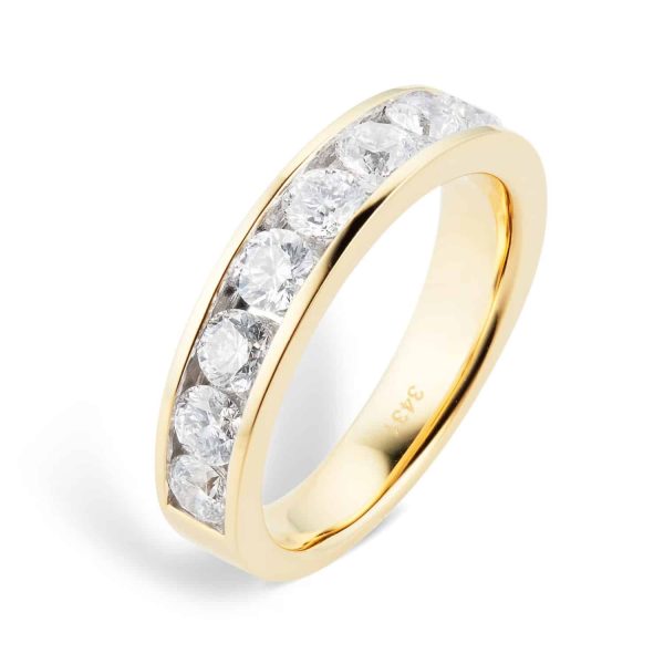 18ct Yellow Gold 1.50ct Brilliant Cut Goldsmiths Brightest Diamond Eternity Ring - 图片 4